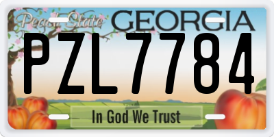 GA license plate PZL7784