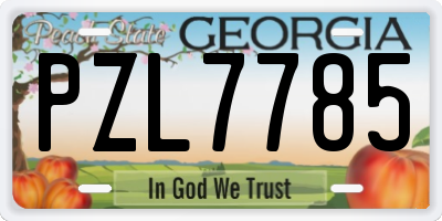 GA license plate PZL7785
