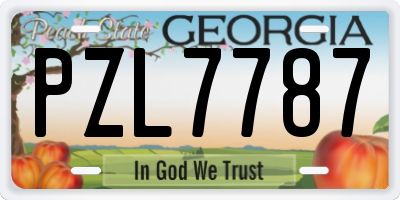 GA license plate PZL7787