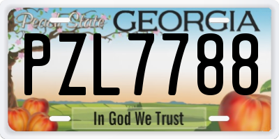GA license plate PZL7788