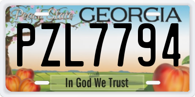 GA license plate PZL7794
