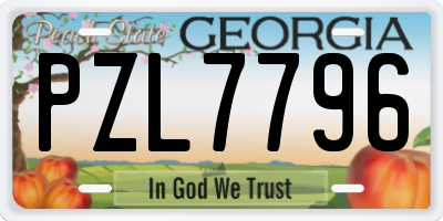 GA license plate PZL7796