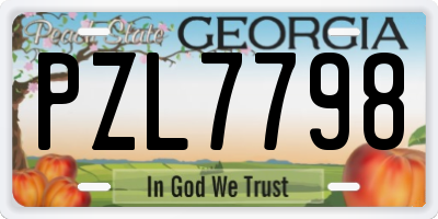 GA license plate PZL7798