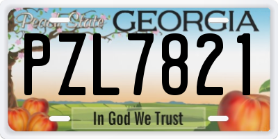 GA license plate PZL7821