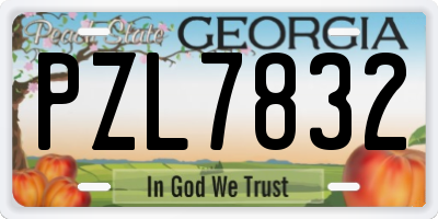 GA license plate PZL7832