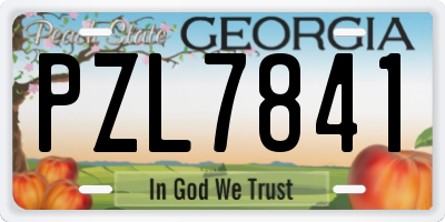 GA license plate PZL7841