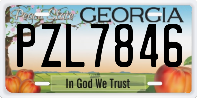 GA license plate PZL7846