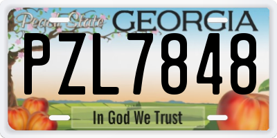 GA license plate PZL7848