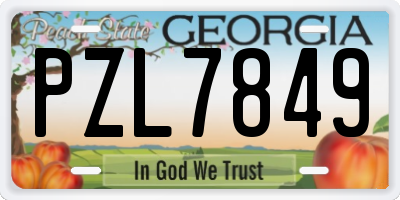 GA license plate PZL7849