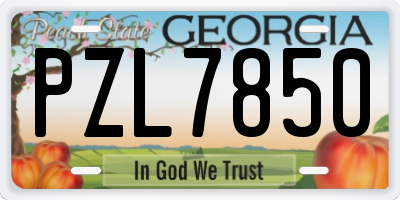GA license plate PZL7850