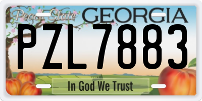 GA license plate PZL7883
