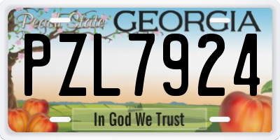 GA license plate PZL7924
