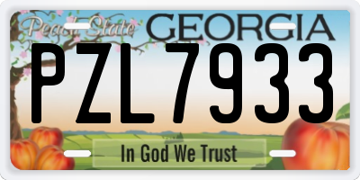 GA license plate PZL7933