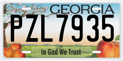 GA license plate PZL7935