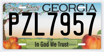 GA license plate PZL7957