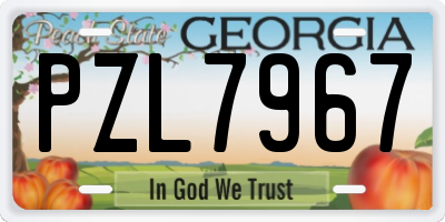 GA license plate PZL7967