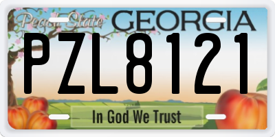 GA license plate PZL8121