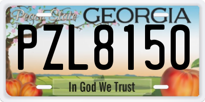 GA license plate PZL8150