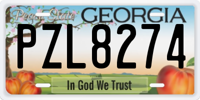 GA license plate PZL8274