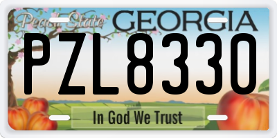 GA license plate PZL8330