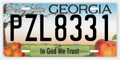 GA license plate PZL8331