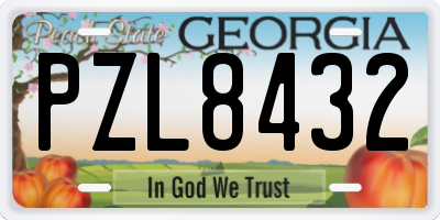 GA license plate PZL8432