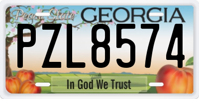 GA license plate PZL8574