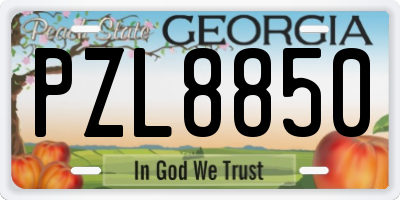 GA license plate PZL8850