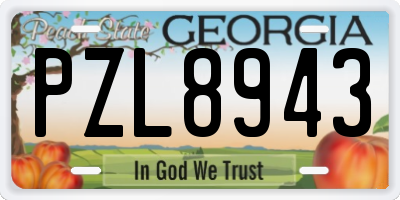 GA license plate PZL8943