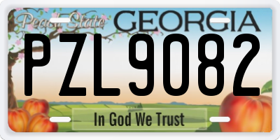 GA license plate PZL9082
