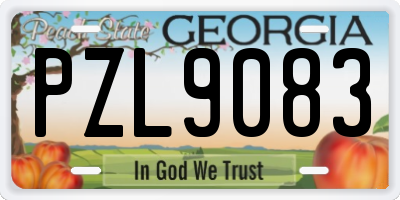 GA license plate PZL9083