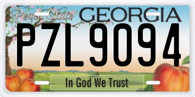 GA license plate PZL9094