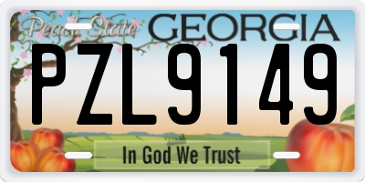GA license plate PZL9149