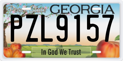 GA license plate PZL9157
