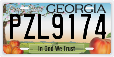 GA license plate PZL9174