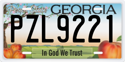 GA license plate PZL9221