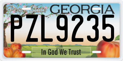 GA license plate PZL9235