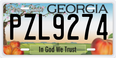 GA license plate PZL9274