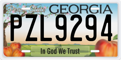 GA license plate PZL9294