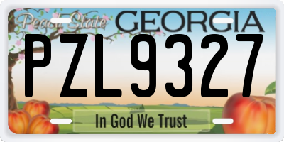 GA license plate PZL9327