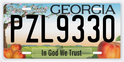 GA license plate PZL9330