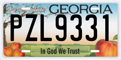 GA license plate PZL9331
