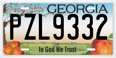 GA license plate PZL9332
