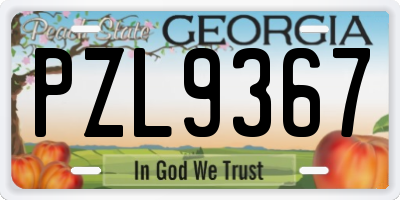GA license plate PZL9367