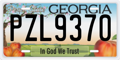 GA license plate PZL9370