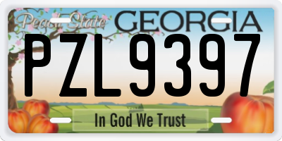 GA license plate PZL9397