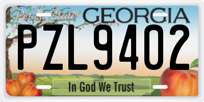 GA license plate PZL9402