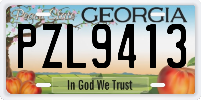 GA license plate PZL9413