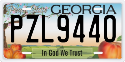 GA license plate PZL9440