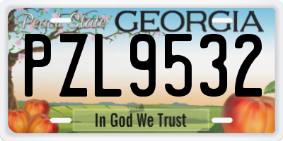 GA license plate PZL9532